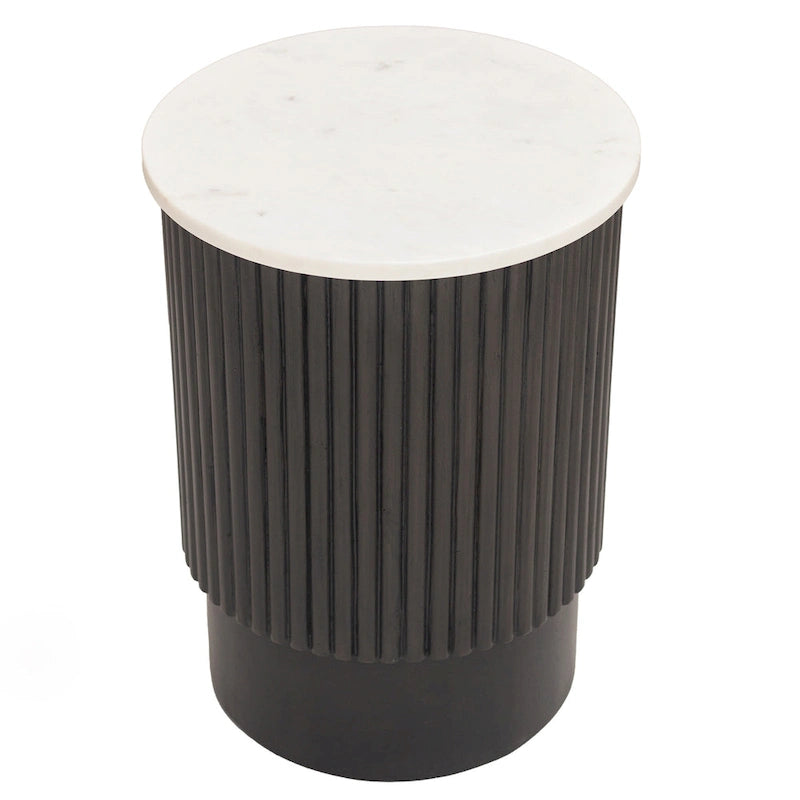 Tavolino 25" in legno massello bianco e nero