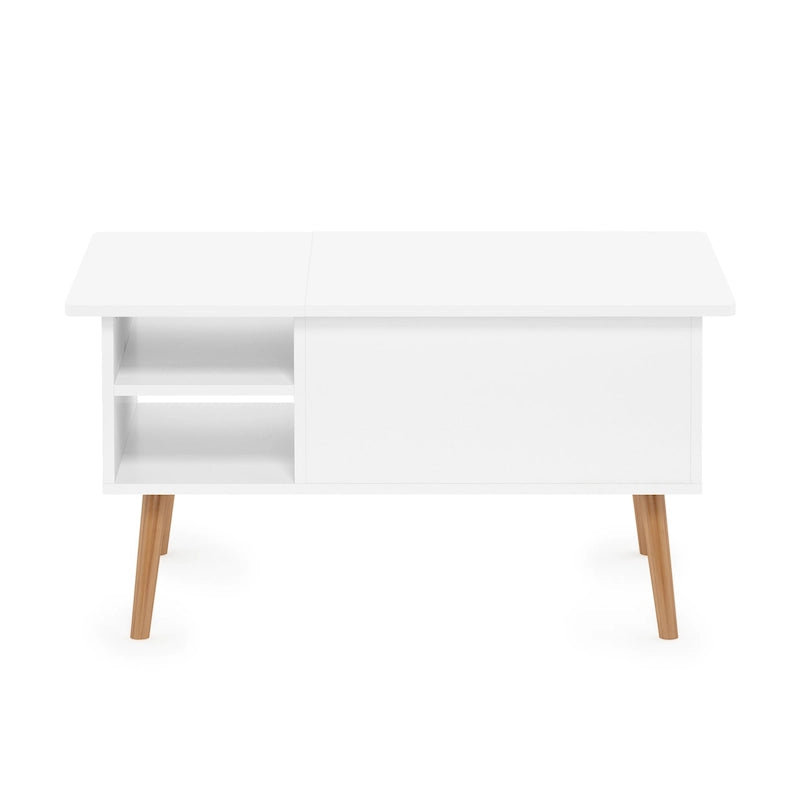Tavolino trasformabile in legno con gambe in legno