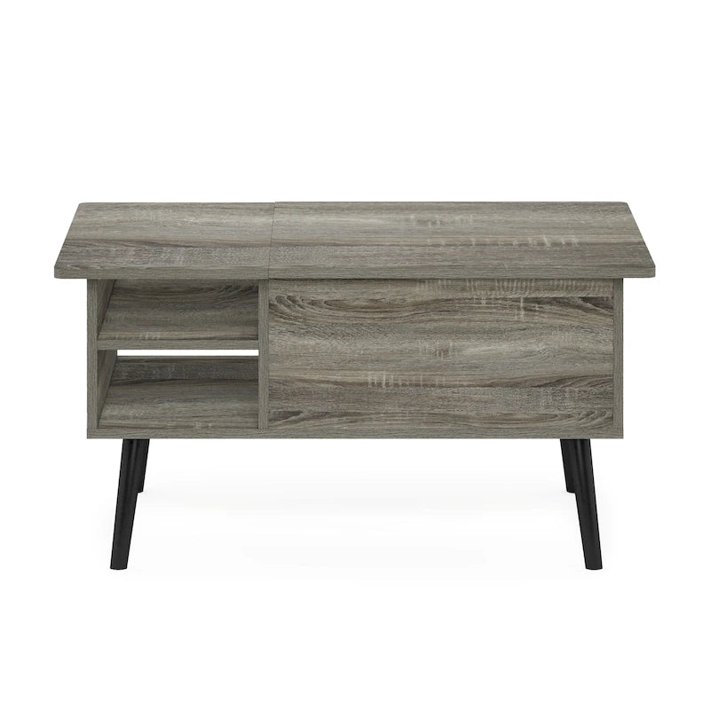 Tavolino trasformabile in legno con gambe in legno