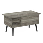 Tavolino trasformabile in legno con gambe in legno