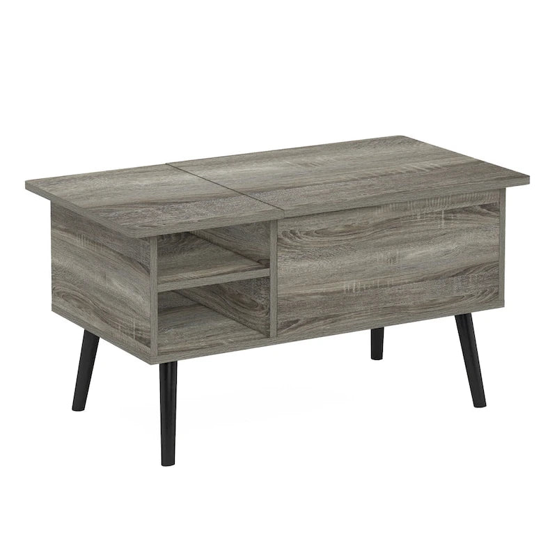 Tavolino trasformabile in legno con gambe in legno