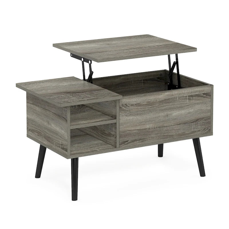 Tavolino trasformabile in legno con gambe in legno