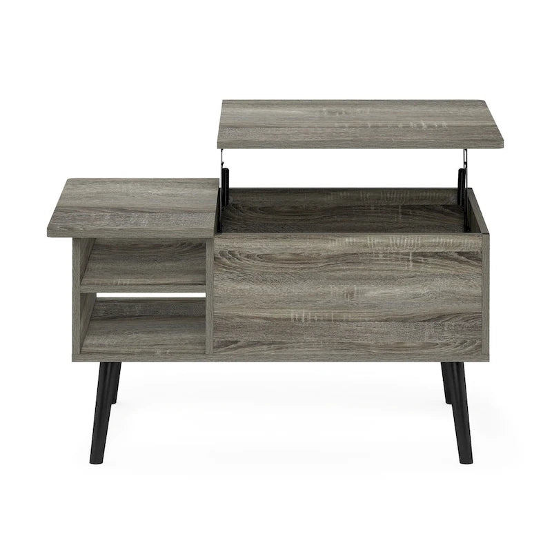 Tavolino trasformabile in legno con gambe in legno