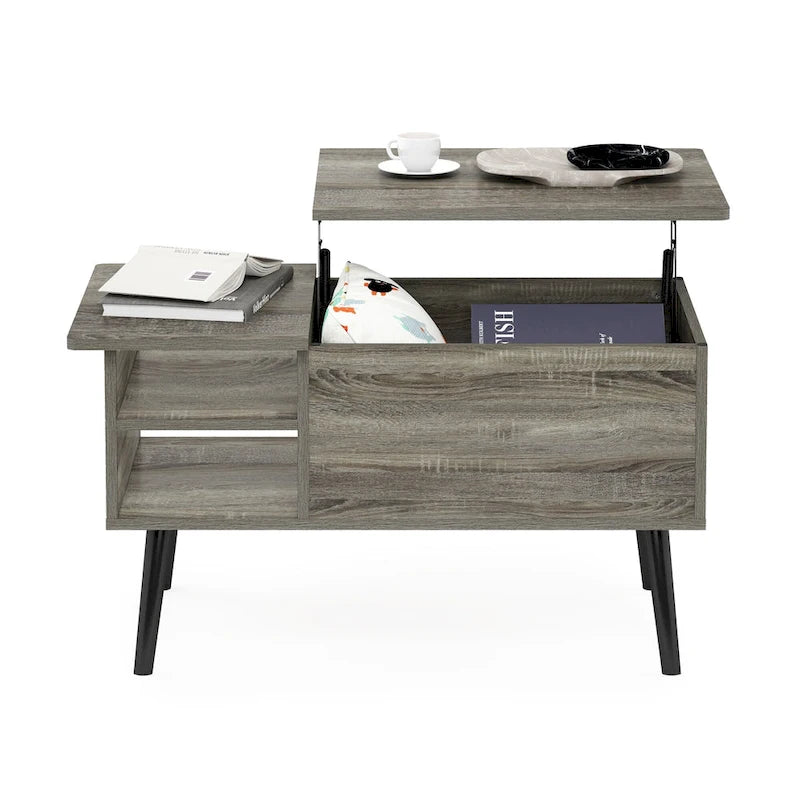 Tavolino trasformabile in legno con gambe in legno