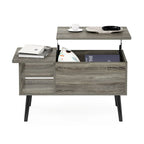 Tavolino trasformabile in legno con gambe in legno