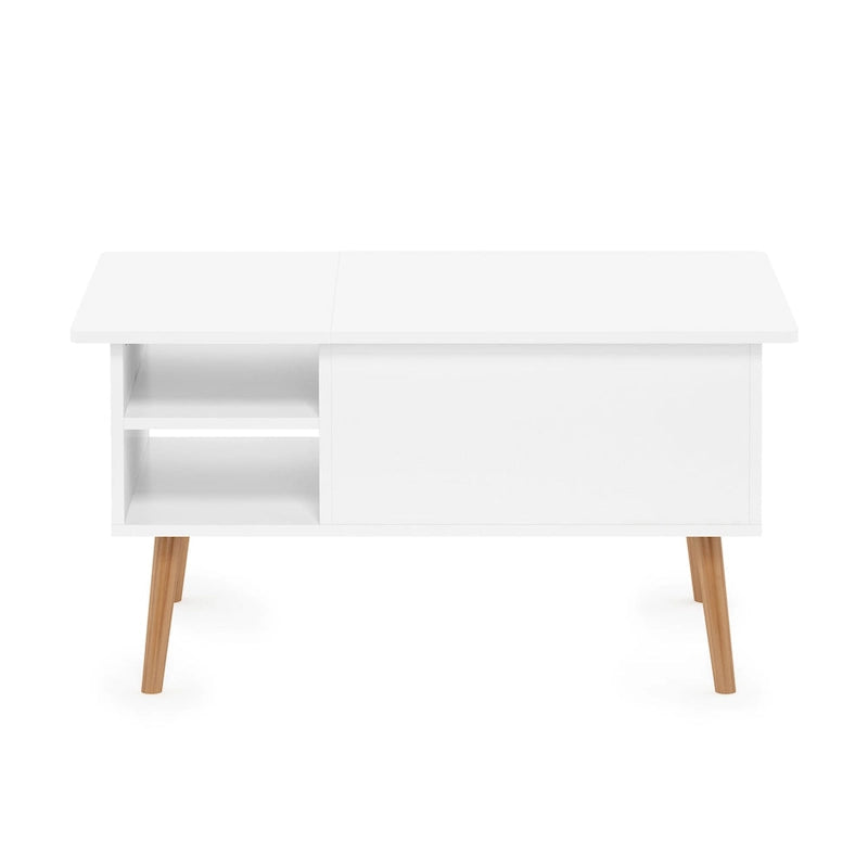 Tavolino trasformabile in legno con gambe in legno