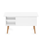 Tavolino trasformabile in legno con gambe in legno
