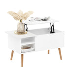 Tavolino trasformabile in legno con gambe in legno