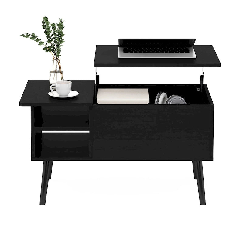 Tavolino trasformabile in legno con gambe in legno