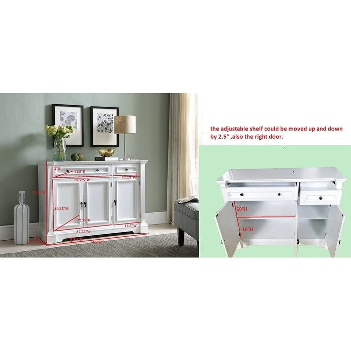 Console bianca con cassetti e mobile contenitore
