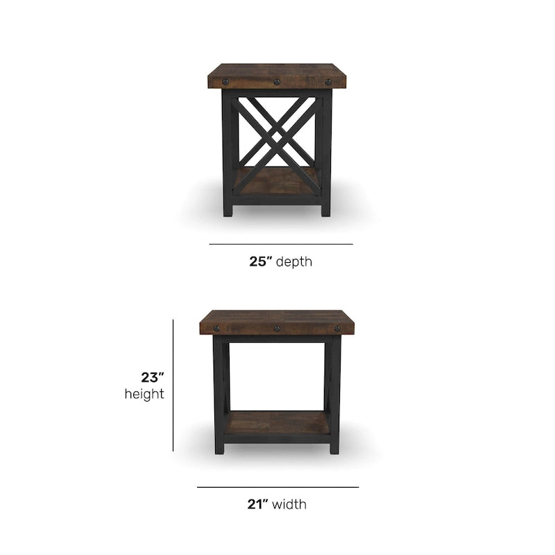 Tavolino Carpenter Brown in Legno Massello di Acacia