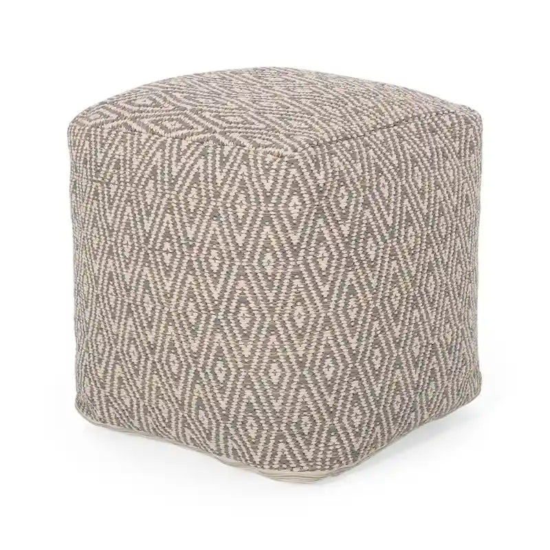 Pouf cubo in cotone lavorato a mano