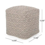 Pouf cubo in cotone lavorato a mano