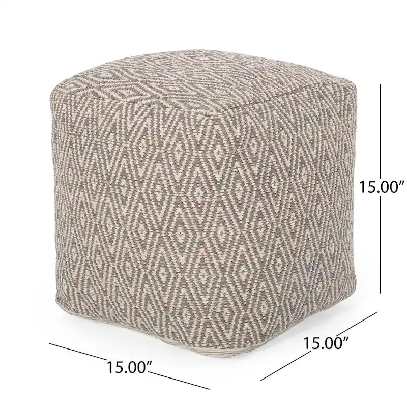 Pouf cubo in cotone lavorato a mano