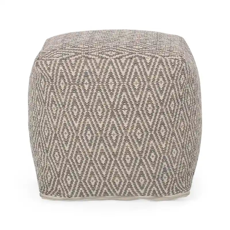 Pouf cubo in cotone lavorato a mano
