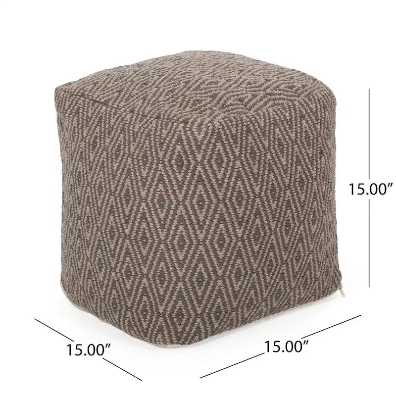 Pouf cubo in cotone lavorato a mano