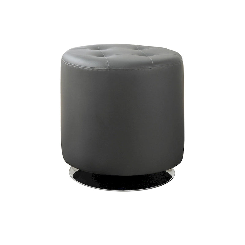 Pouf rotondo rivestito con base girevole