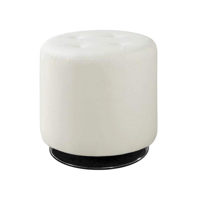 Pouf rotondo rivestito con base girevole