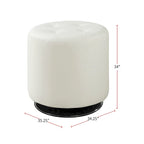 Pouf rotondo rivestito con base girevole
