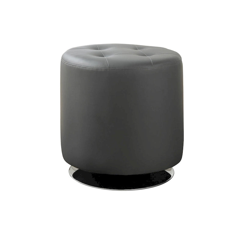 Pouf rotondo rivestito con base girevole