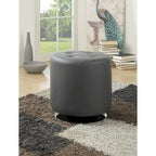 Pouf rotondo rivestito con base girevole