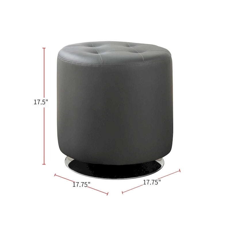 Pouf rotondo rivestito con base girevole