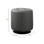 Pouf rotondo rivestito con base girevole