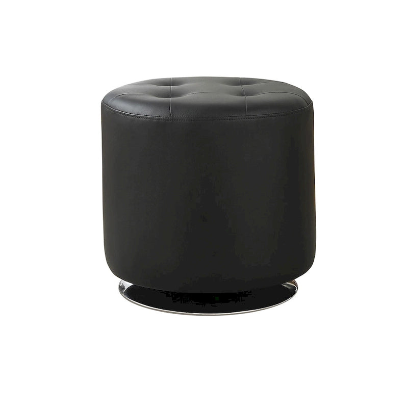 Pouf rotondo rivestito con base girevole