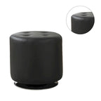Pouf rotondo rivestito con base girevole