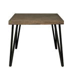 Tavolo da pranzo rustico rettangolare con gambe in metallo color caramello - Grigio