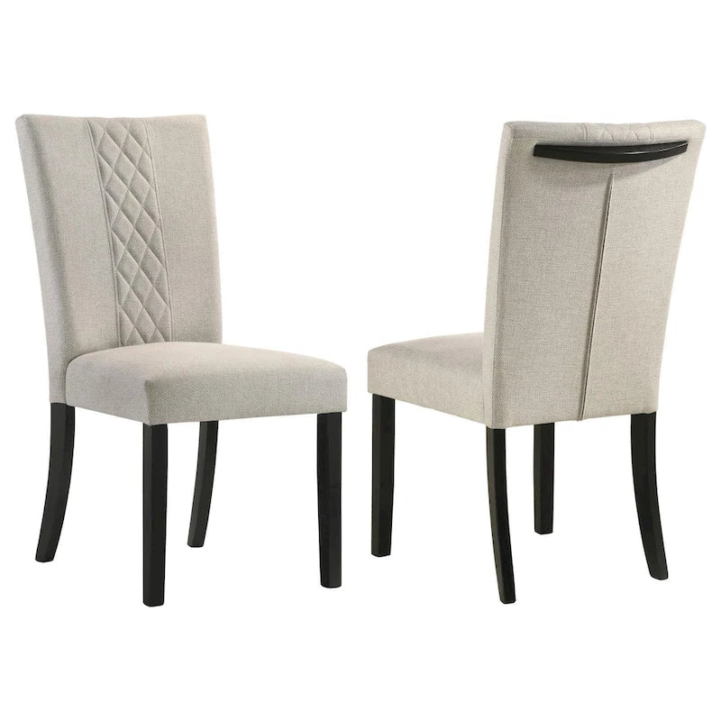 Sedie Imbottite Beige e Nere (Set da 2)