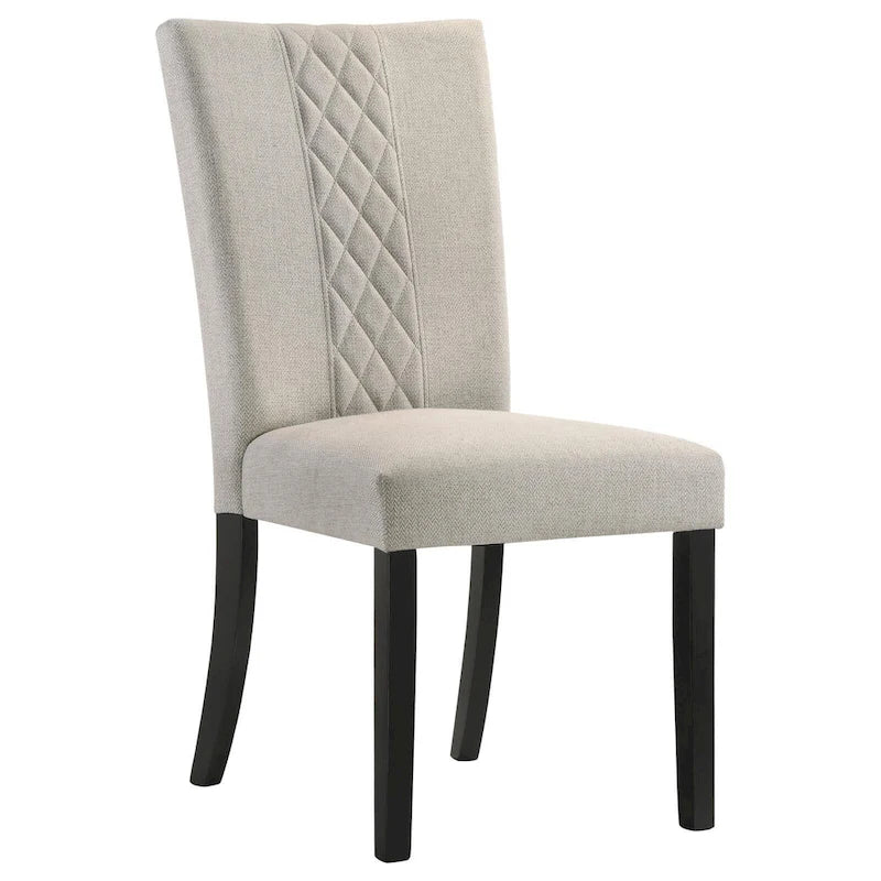 Sedie Imbottite Beige e Nere (Set da 2)
