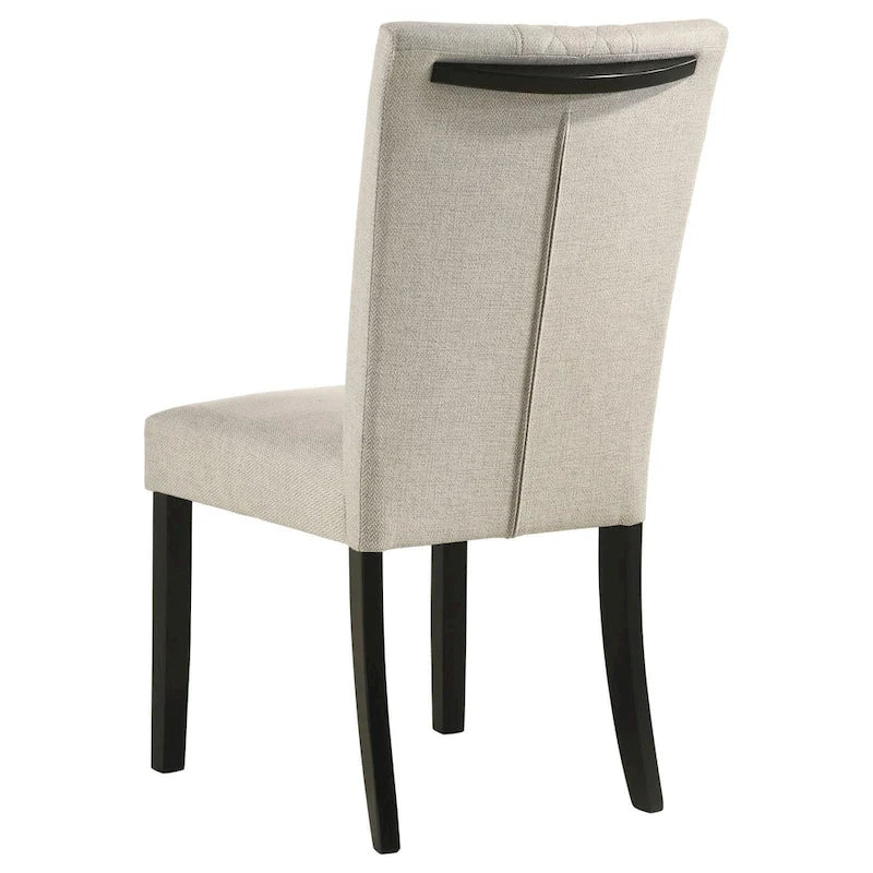 Sedie Imbottite Beige e Nere (Set da 2)