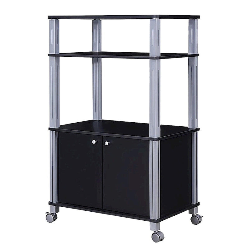Carrello microonde con mobiletto e ripiani contenitori