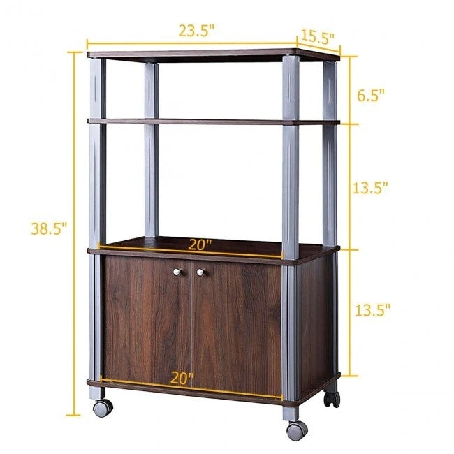 Carrello microonde con mobiletto e ripiani contenitori