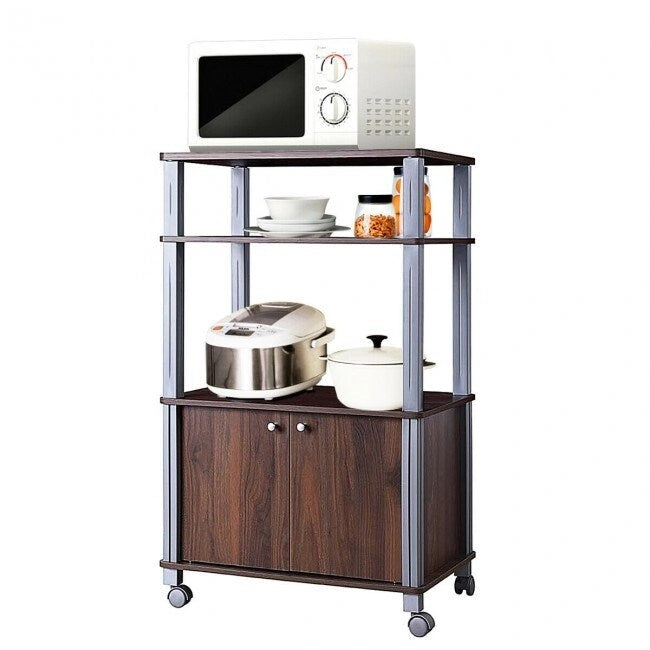Carrello microonde con mobiletto e ripiani contenitori