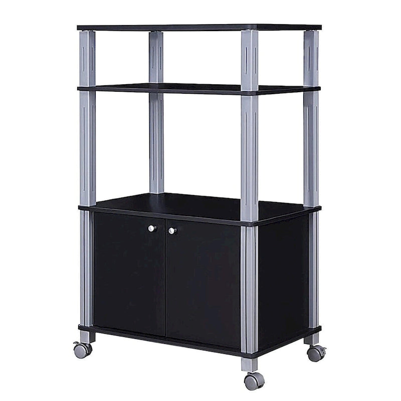 Carrello microonde con mobiletto e ripiani contenitori