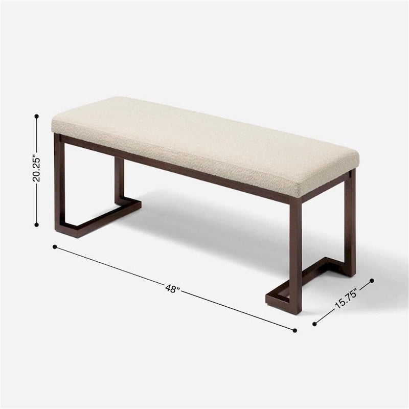 Panca imbottita con tessuto Bouclé