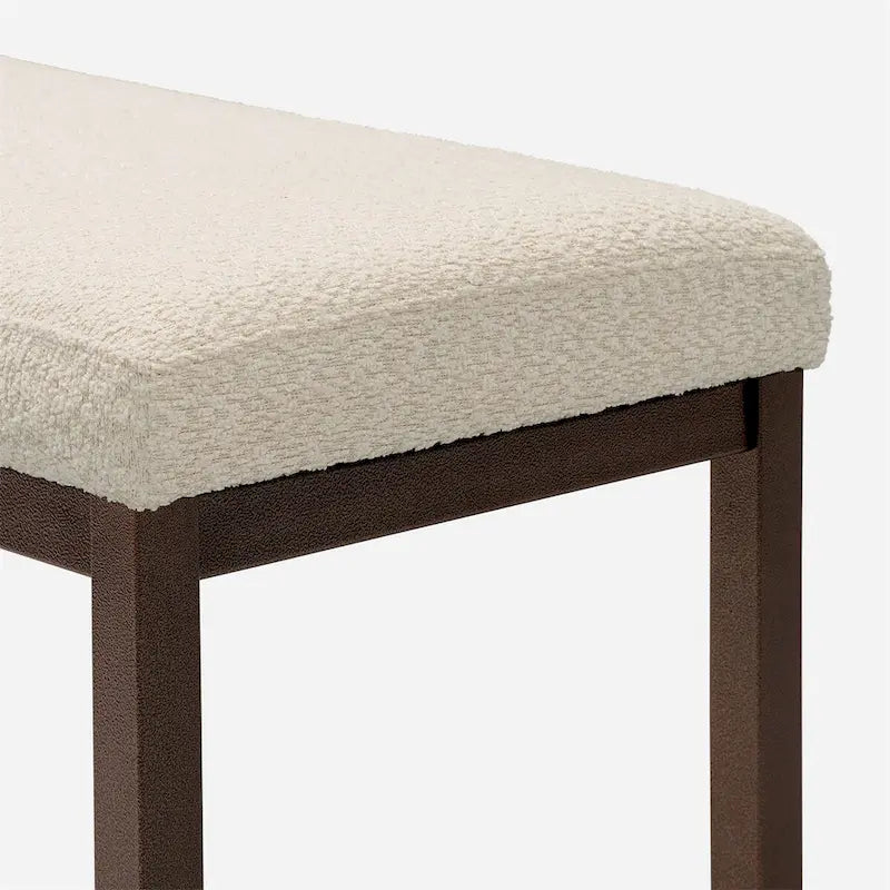 Panca imbottita con tessuto Bouclé