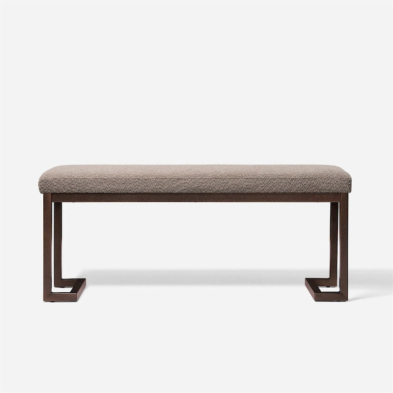 Panca imbottita con tessuto Bouclé