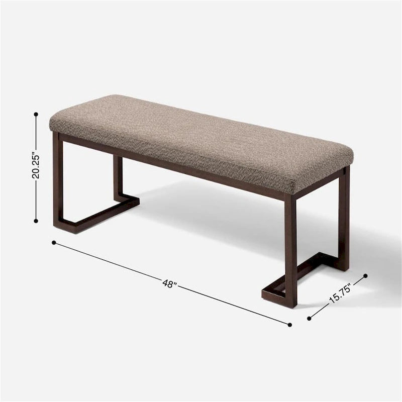 Panca imbottita con tessuto Bouclé