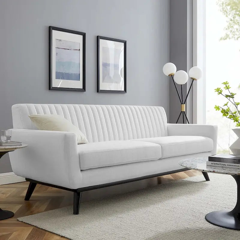 Engage Channel Tufted Fabric Sofa