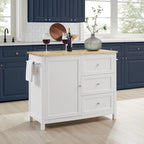 Isola/Carrello da Cucina con Piano in Legno - 45,7 cm P x 106,7 cm L x 95,3 cm H