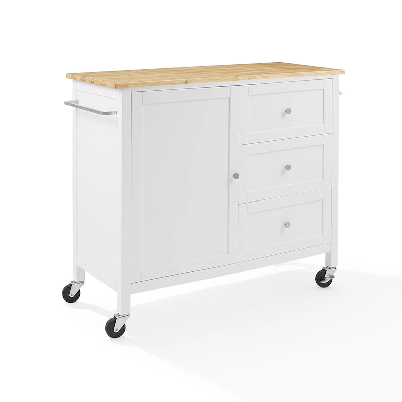 Isola/Carrello da Cucina con Piano in Legno - 45,7 cm P x 106,7 cm L x 95,3 cm H