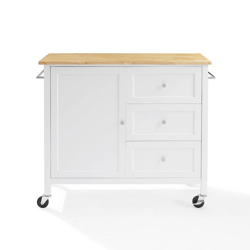 Isola/Carrello da Cucina con Piano in Legno - 45,7 cm P x 106,7 cm L x 95,3 cm H
