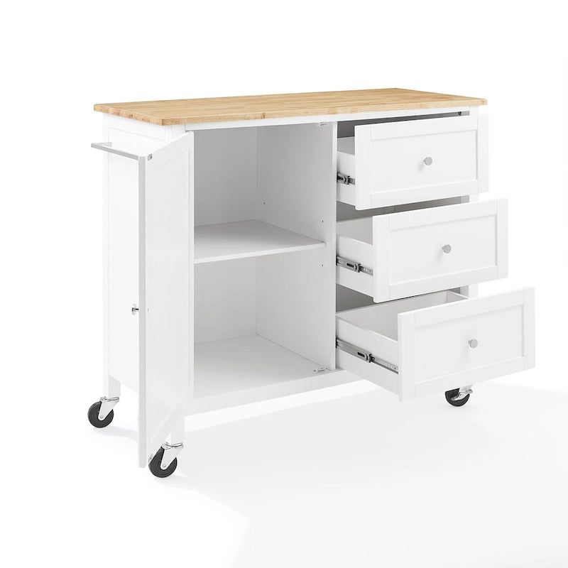 Isola/Carrello da Cucina con Piano in Legno - 45,7 cm P x 106,7 cm L x 95,3 cm H