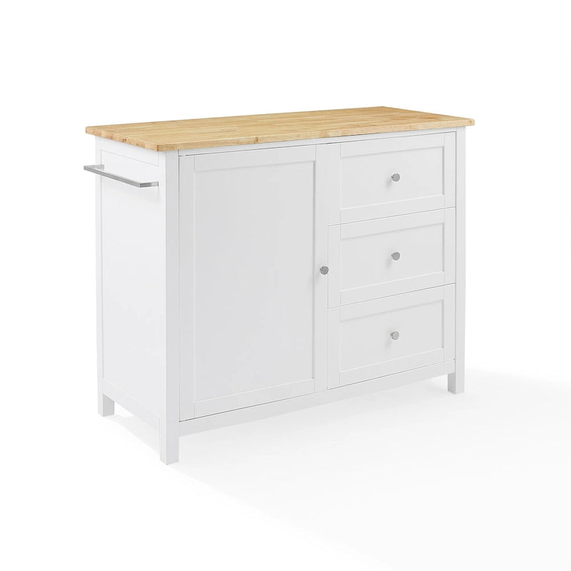 Isola/Carrello da Cucina con Piano in Legno - 45,7 cm P x 106,7 cm L x 95,3 cm H