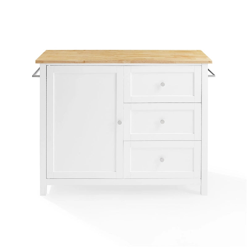 Isola/Carrello da Cucina con Piano in Legno - 45,7 cm P x 106,7 cm L x 95,3 cm H