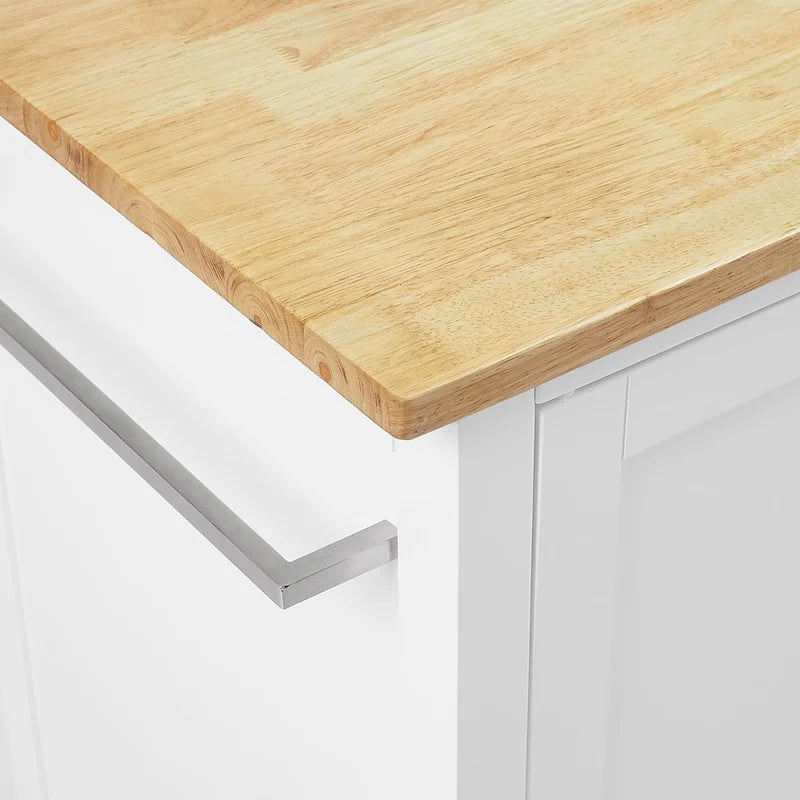Isola/Carrello da Cucina con Piano in Legno - 45,7 cm P x 106,7 cm L x 95,3 cm H