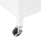 Isola/Carrello da Cucina con Piano in Legno - 45,7 cm P x 106,7 cm L x 95,3 cm H